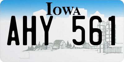 IA license plate AHY561