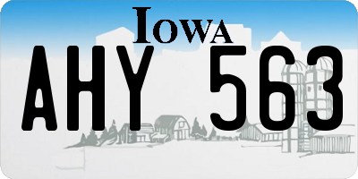 IA license plate AHY563