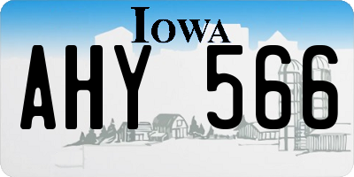 IA license plate AHY566
