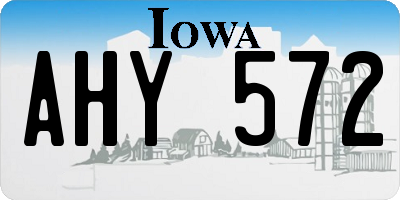 IA license plate AHY572