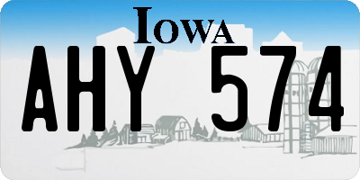 IA license plate AHY574