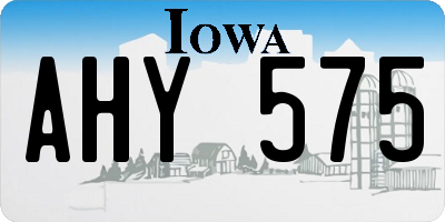 IA license plate AHY575