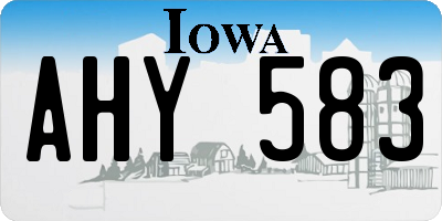 IA license plate AHY583