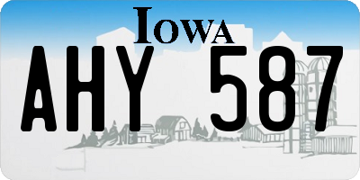 IA license plate AHY587