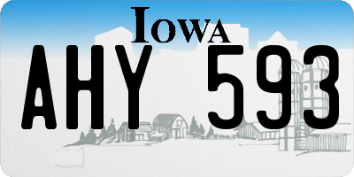 IA license plate AHY593