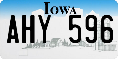 IA license plate AHY596