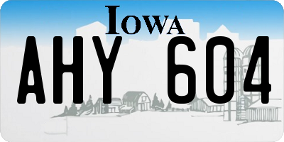 IA license plate AHY604