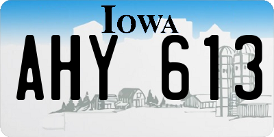 IA license plate AHY613