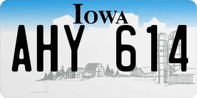 IA license plate AHY614