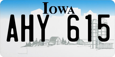 IA license plate AHY615