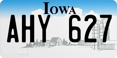 IA license plate AHY627
