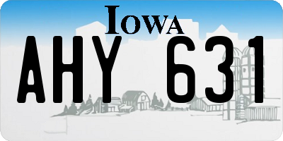 IA license plate AHY631