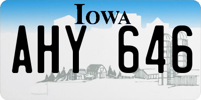 IA license plate AHY646