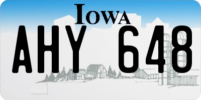 IA license plate AHY648