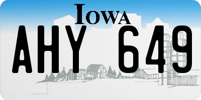 IA license plate AHY649