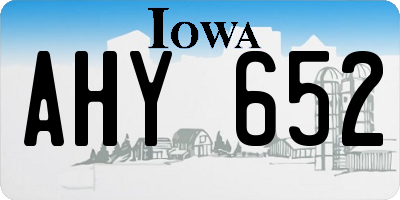 IA license plate AHY652