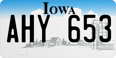 IA license plate AHY653