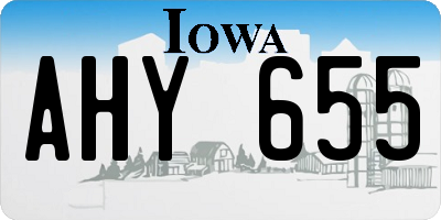 IA license plate AHY655