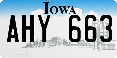 IA license plate AHY663