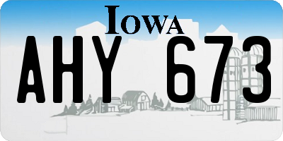 IA license plate AHY673