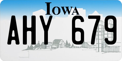 IA license plate AHY679