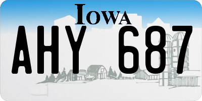 IA license plate AHY687