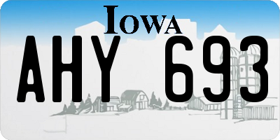 IA license plate AHY693