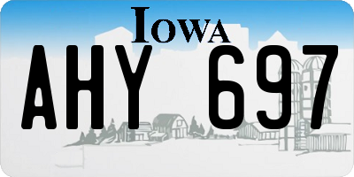 IA license plate AHY697