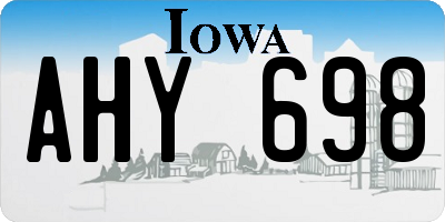 IA license plate AHY698