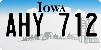 IA license plate AHY712