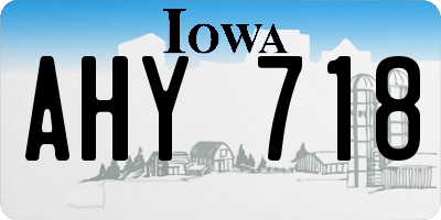 IA license plate AHY718