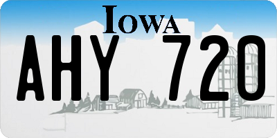 IA license plate AHY720
