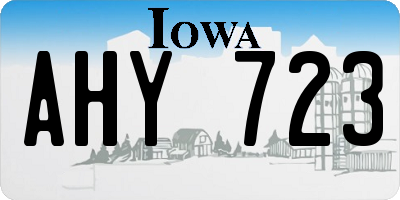 IA license plate AHY723