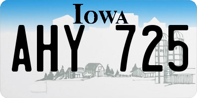 IA license plate AHY725
