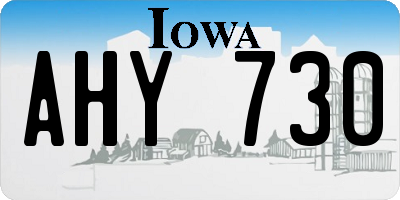 IA license plate AHY730