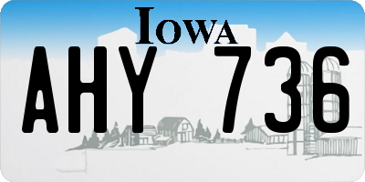 IA license plate AHY736