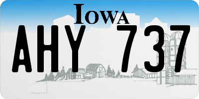 IA license plate AHY737