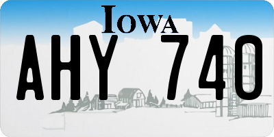 IA license plate AHY740
