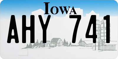 IA license plate AHY741