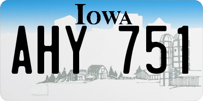 IA license plate AHY751