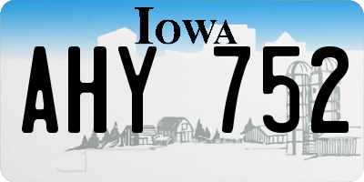 IA license plate AHY752