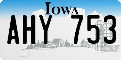 IA license plate AHY753