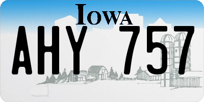 IA license plate AHY757