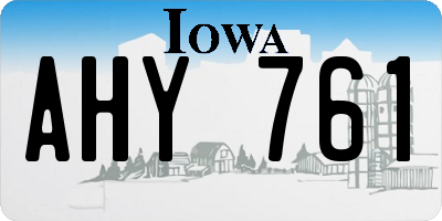 IA license plate AHY761