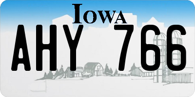 IA license plate AHY766