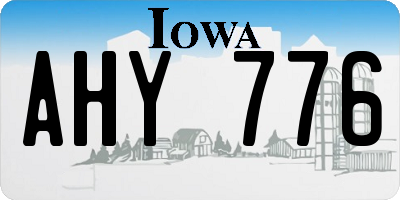 IA license plate AHY776