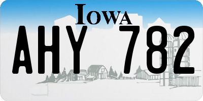 IA license plate AHY782