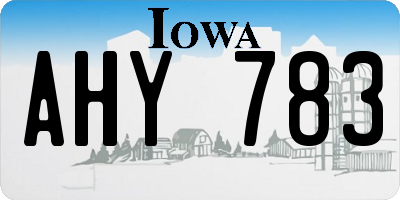 IA license plate AHY783