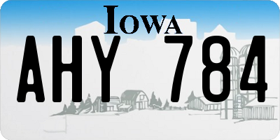 IA license plate AHY784