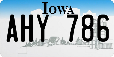 IA license plate AHY786
